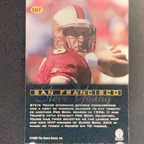 1996 Score Board Steve Young Football Card!! - Picture 2 of 2